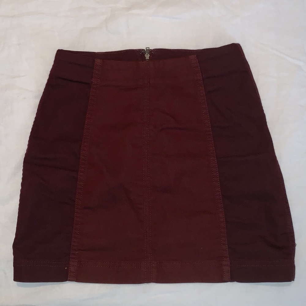 Free People Modern Femme two tone skirt - Maroon